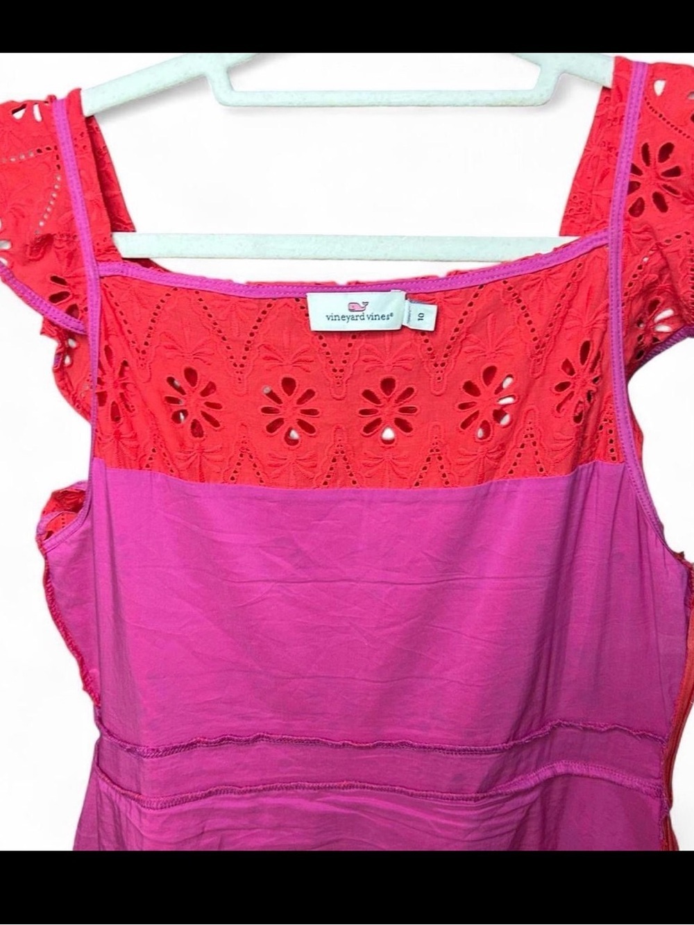 ❤️ Vineyard Vines Red Eyelet Maxi Dress ❤️ size 10 - Picture 5 of 9